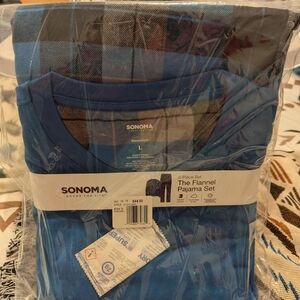 SONOMA Blue Plaid Flannel Pajama Set